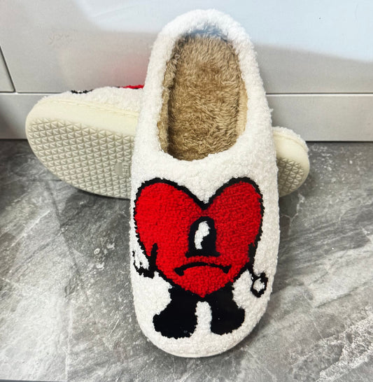 frowning heart slippers