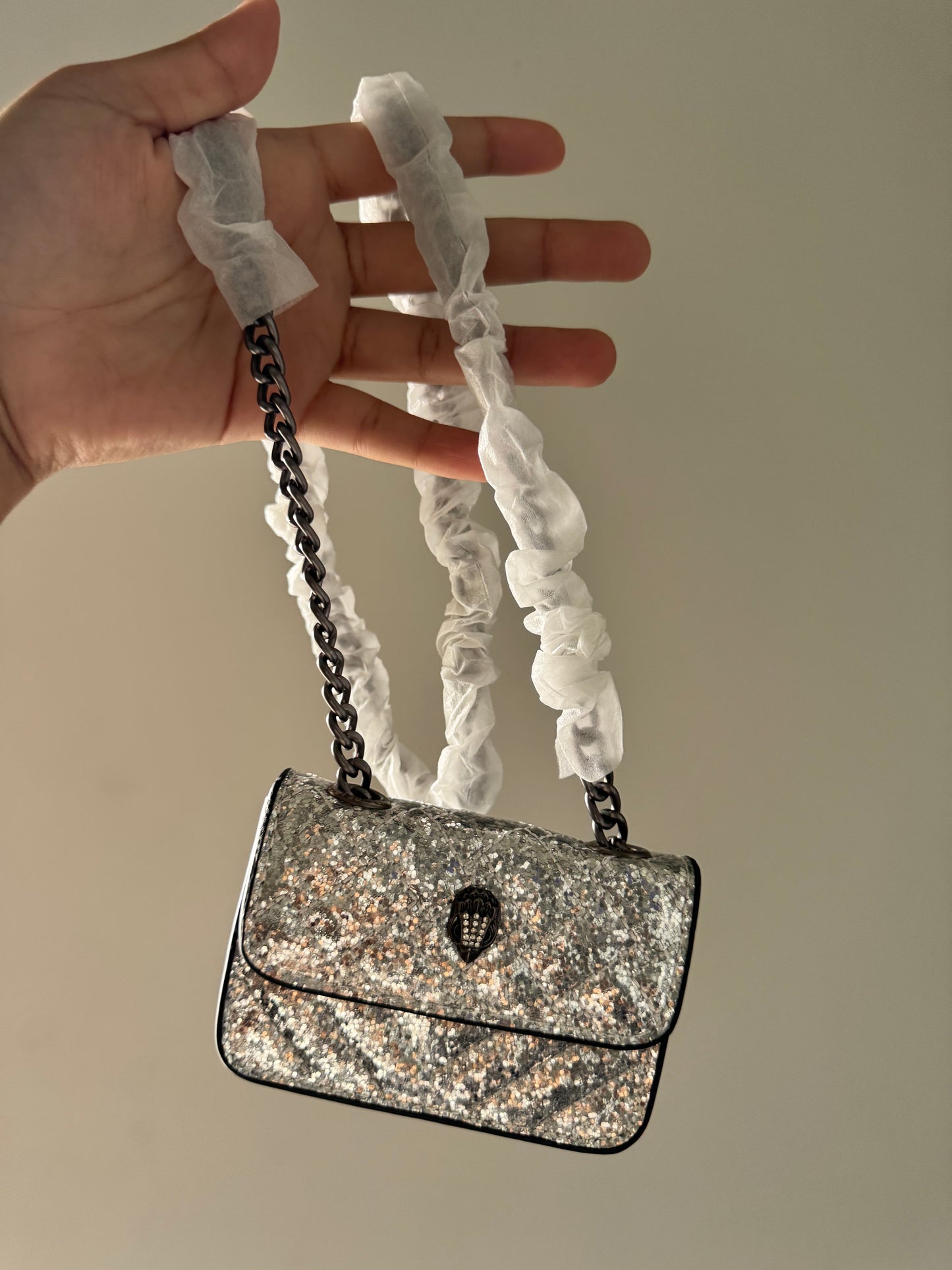 mini kg silver crossbody