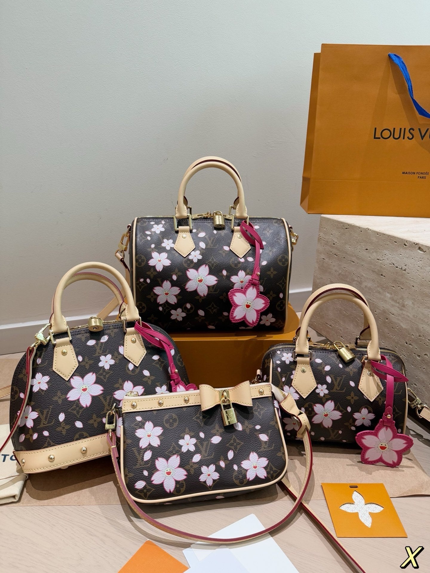 pink flower LV set
