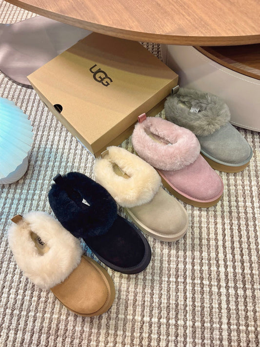 luxury fluffy slides