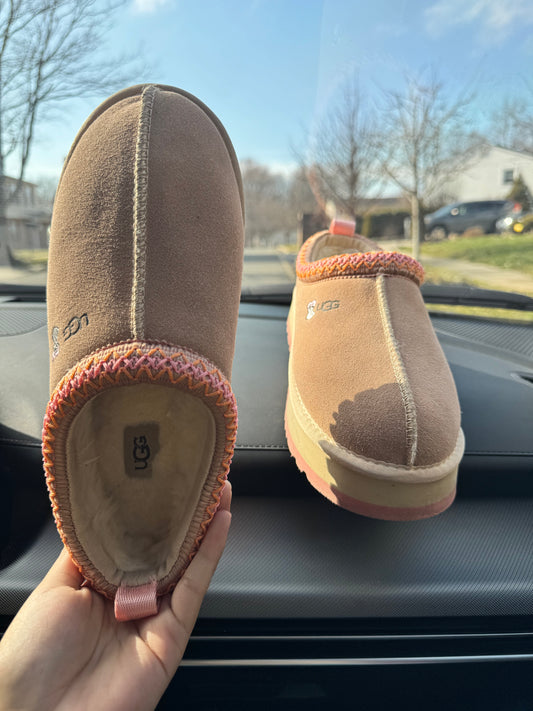 brown/pink luxury slippers