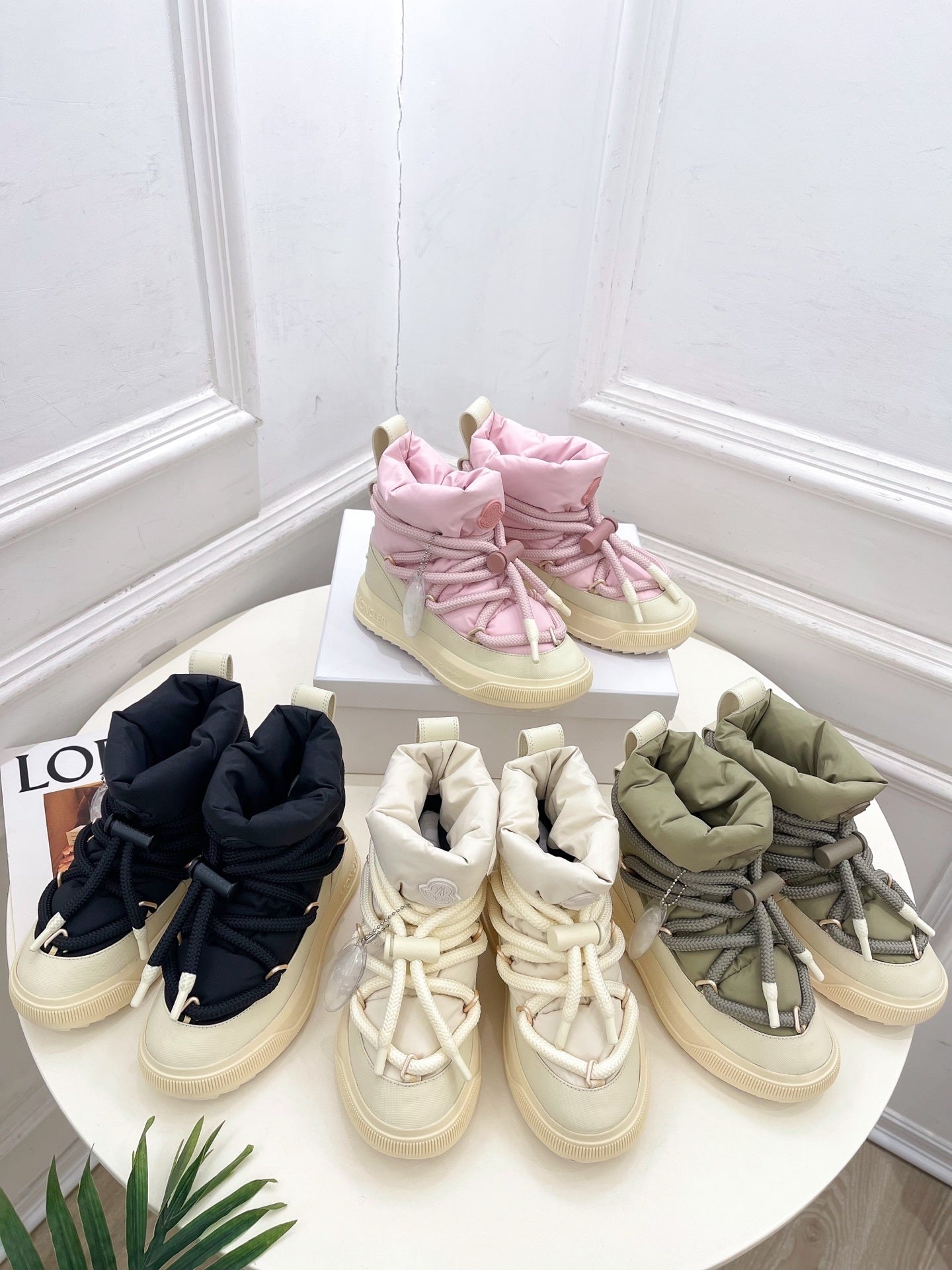 rope lace snow boots